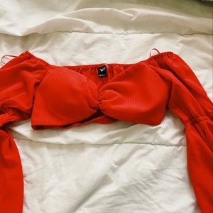Red crop top